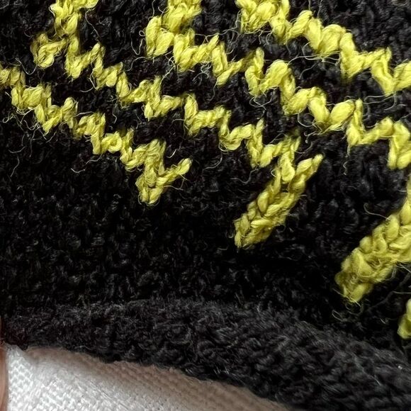 Vintage Express Tricot 90’s Quarter Zip Chevron Black Green Sweater NWT - Picture 7 of 15